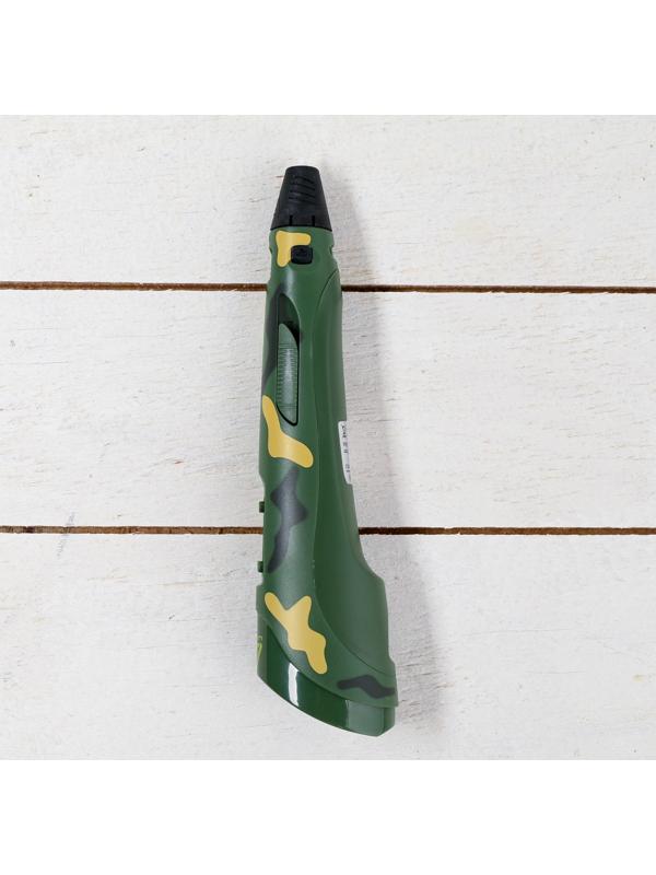 3D ручка Luazon, дисплей, работа с пластиком ABS и PLA, пластик в комплекте, хаки