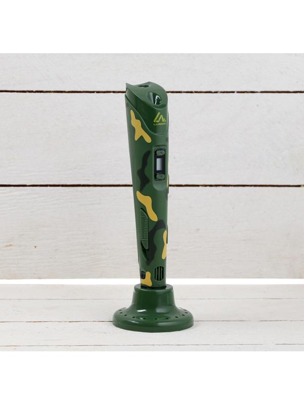 3D ручка Luazon, дисплей, работа с пластиком ABS и PLA, пластик в комплекте, хаки