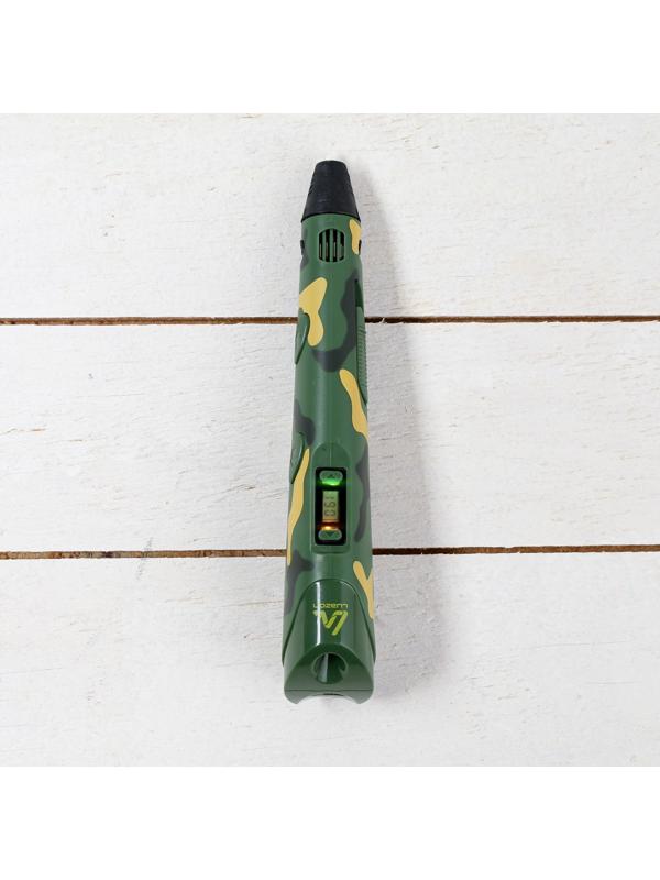 3D ручка Luazon, дисплей, работа с пластиком ABS и PLA, пластик в комплекте, хаки