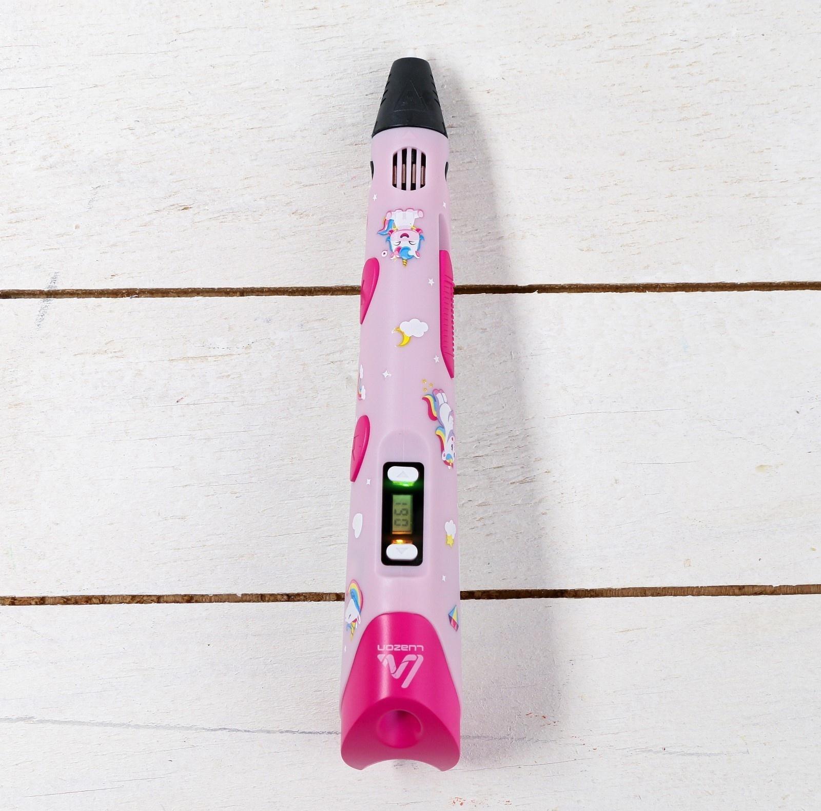 3D ручка Luazon Unicorn, дисплей, работа с пластиком ABS и PLA, пластик в комплекте