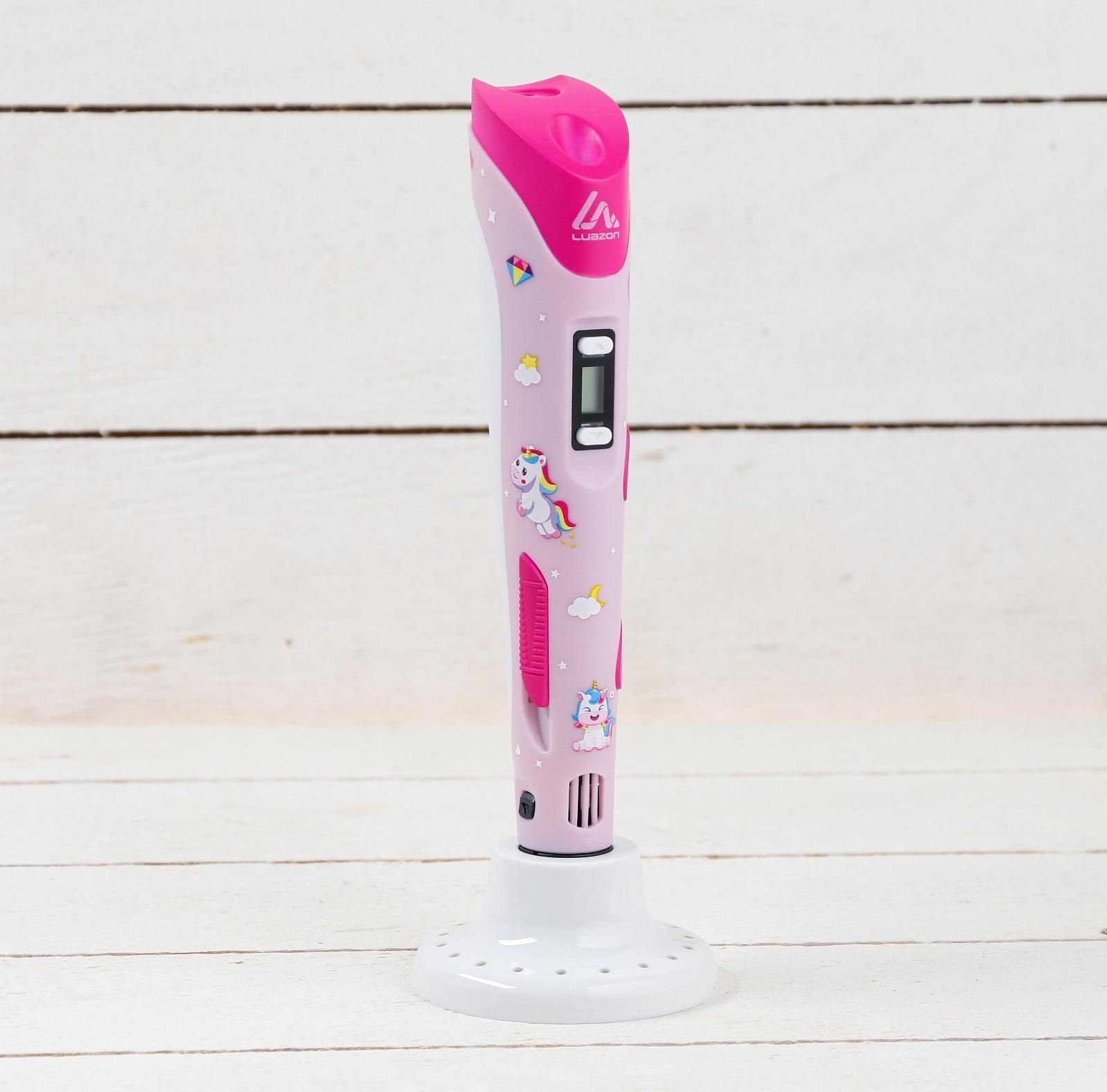 3D ручка Luazon Unicorn, дисплей, работа с пластиком ABS и PLA, пластик в комплекте