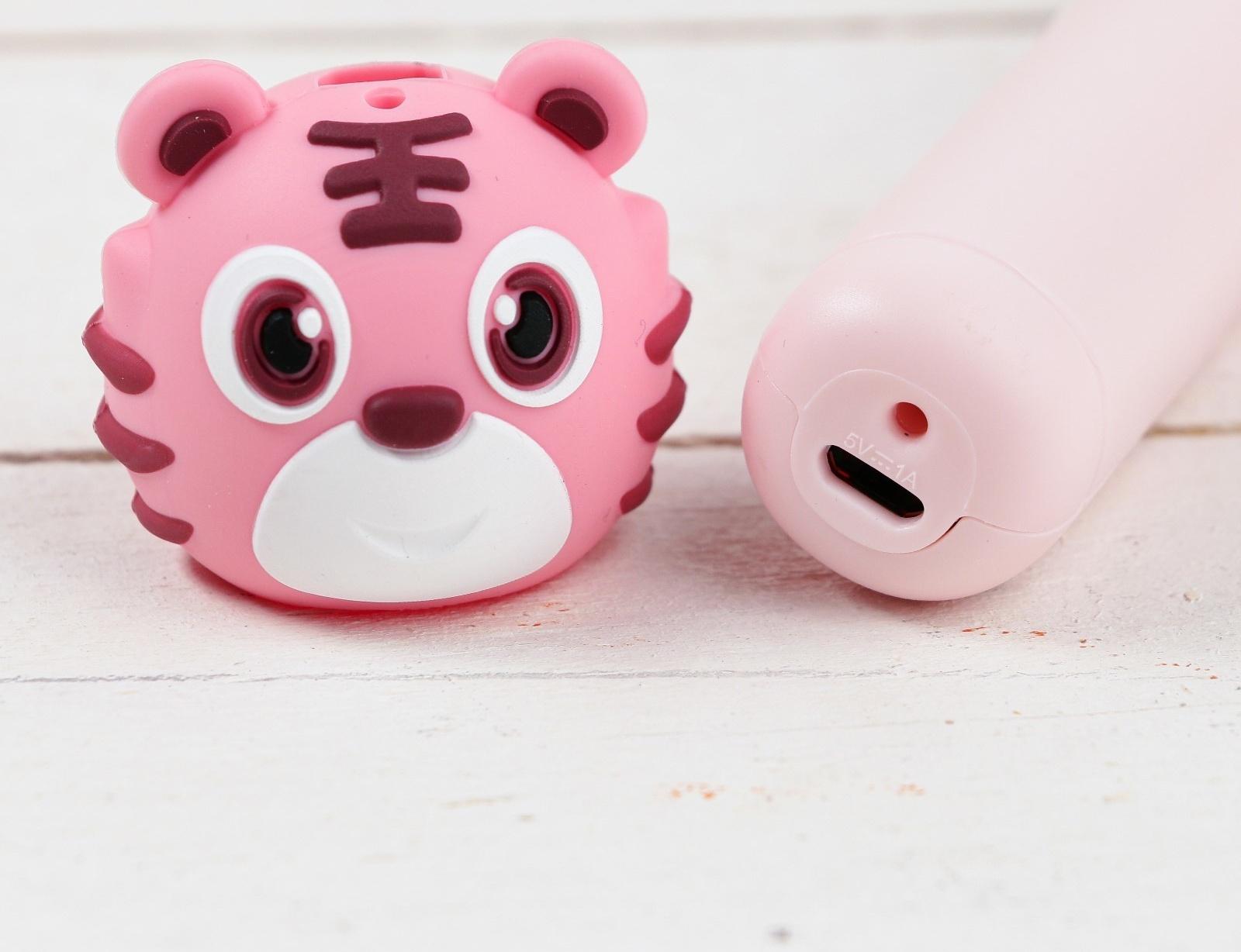 3D ручка Тигрёнок, работа с пластиком PLA, USB кабель питания, розовая