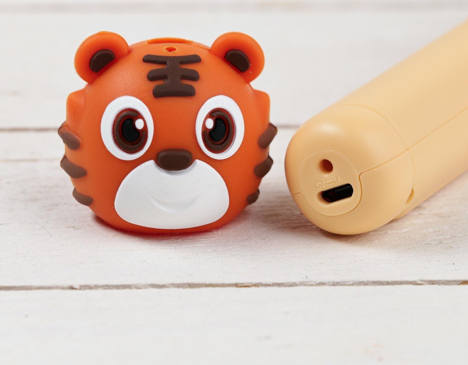 3D ручка Тигрёнок, работа с пластиком PLA, USB кабель питания, оранжевая