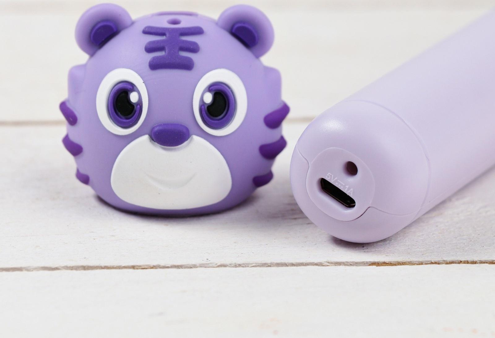 3D ручка Тигрёнок, работа с пластиком PLA, USB кабель питания, фиолетовая