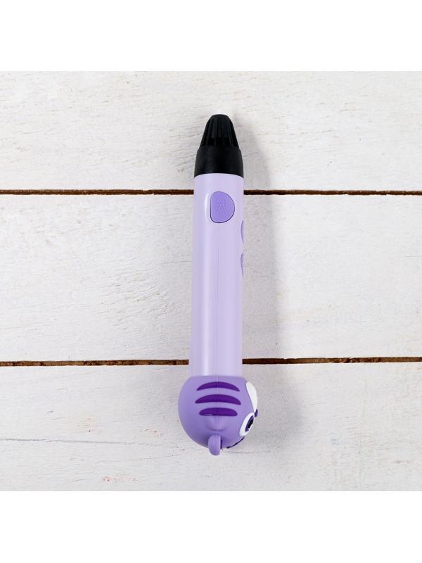 3D ручка Тигрёнок, работа с пластиком PLA, USB кабель питания, фиолетовая