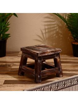 Табурет 21х21х18 см, дерево албезия, коричневый
