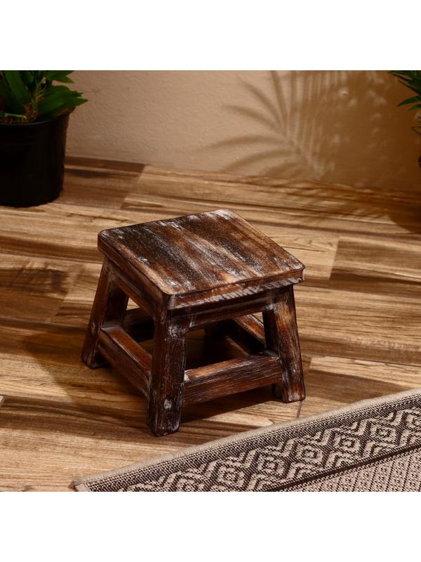 Табурет 21х21х18 см, дерево албезия, коричневый