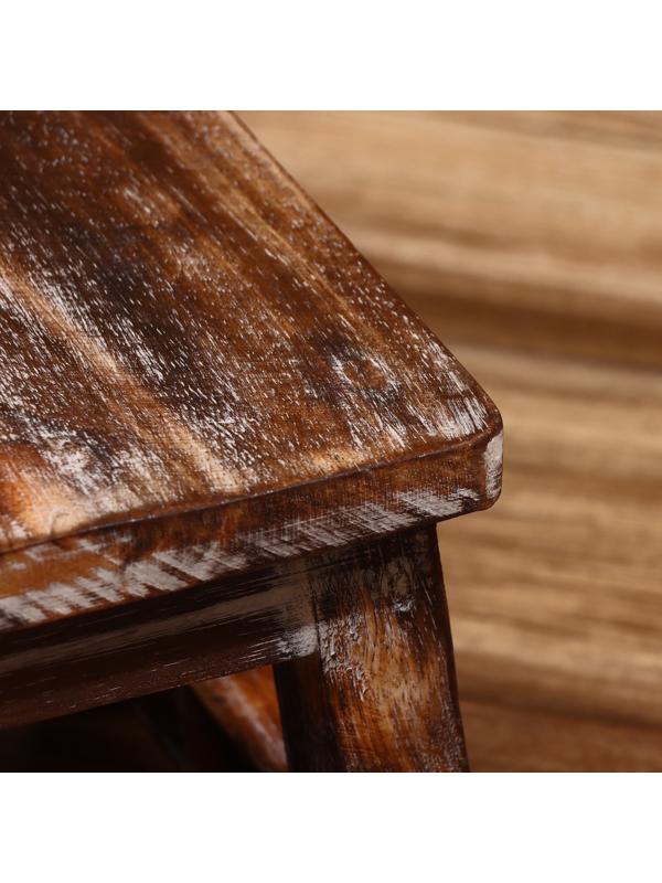 Табурет 21х21х18 см, дерево албезия, коричневый