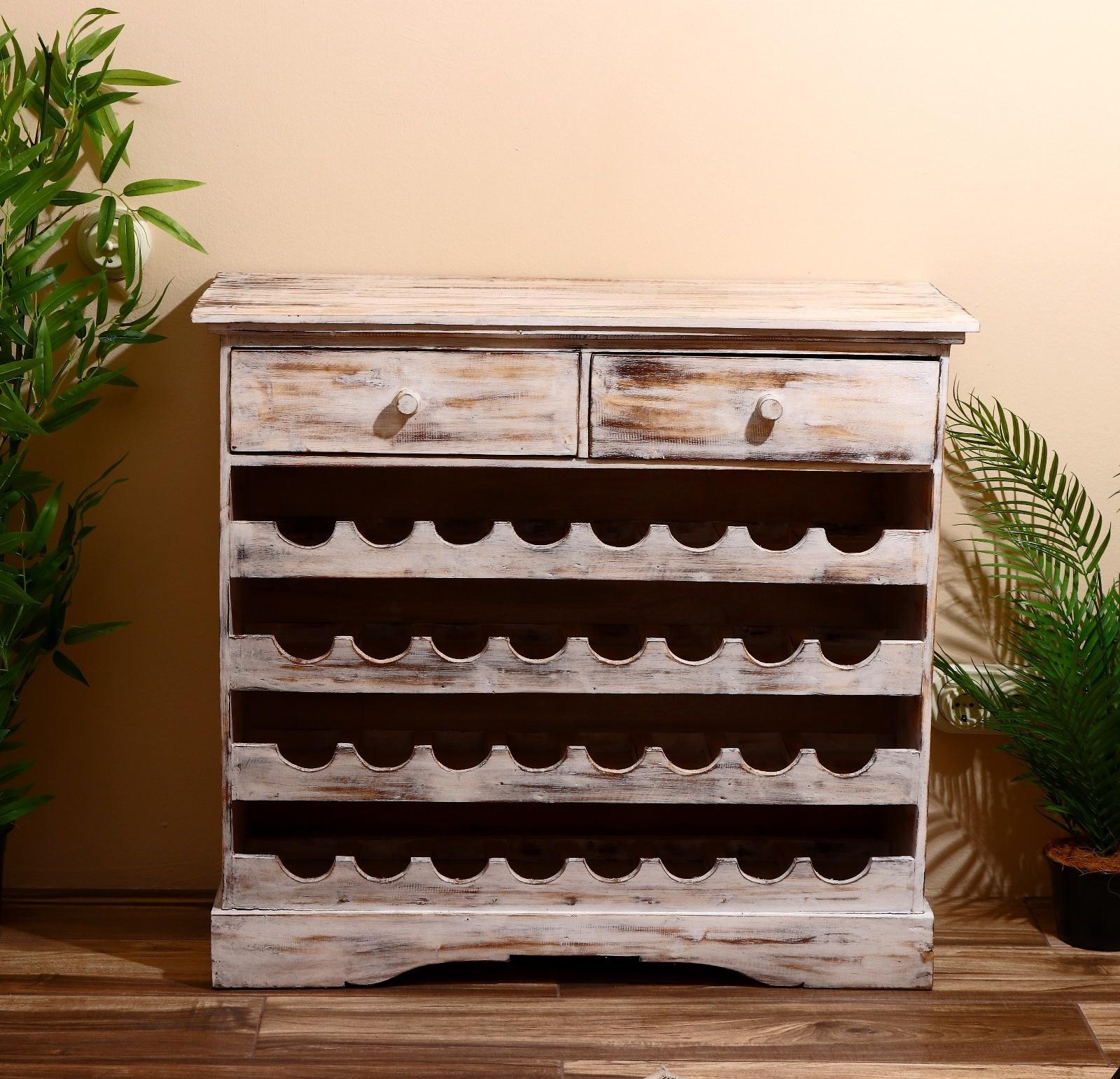 Комод-бар 90х40х85 см, дерево албезия, белый