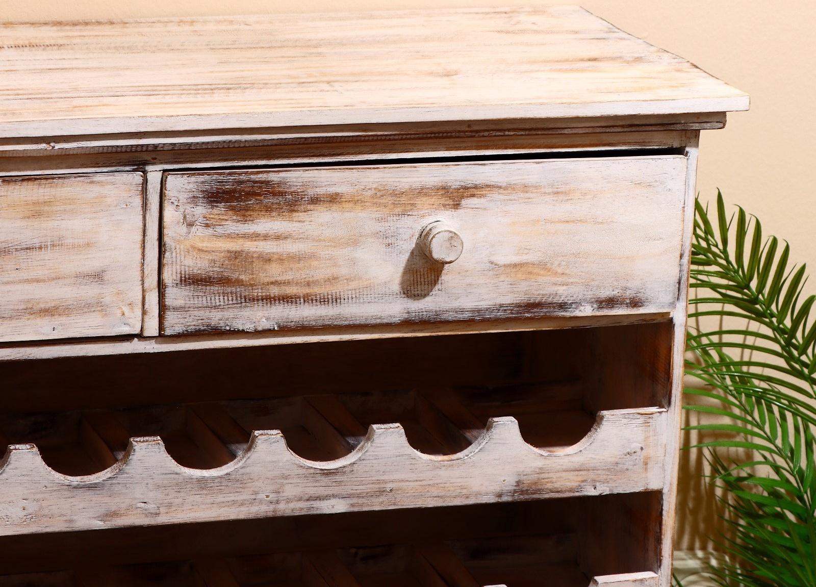 Комод-бар 90х40х85 см, дерево албезия, белый