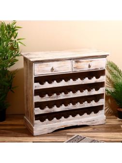 Комод-бар 90х40х85 см, дерево албезия, белый