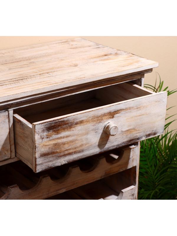 Комод-бар 90х40х85 см, дерево албезия, белый