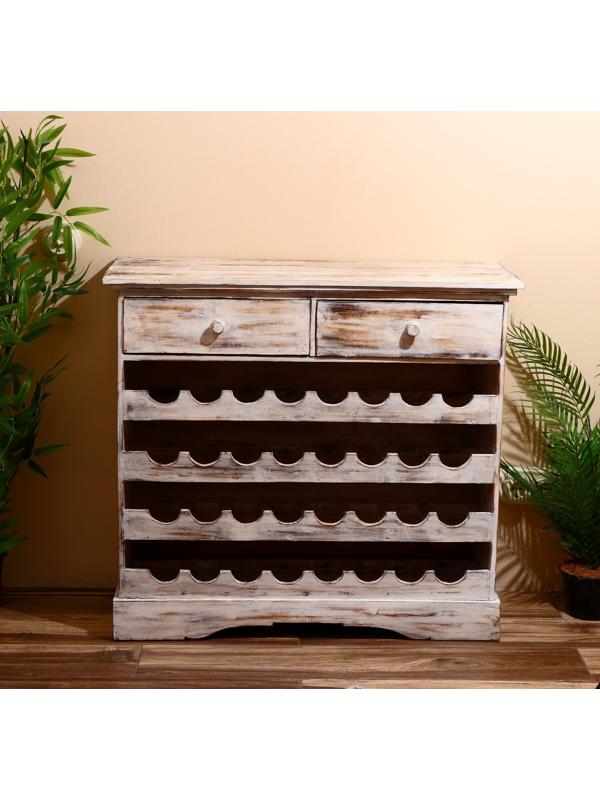 Комод-бар 90х40х85 см, дерево албезия, белый