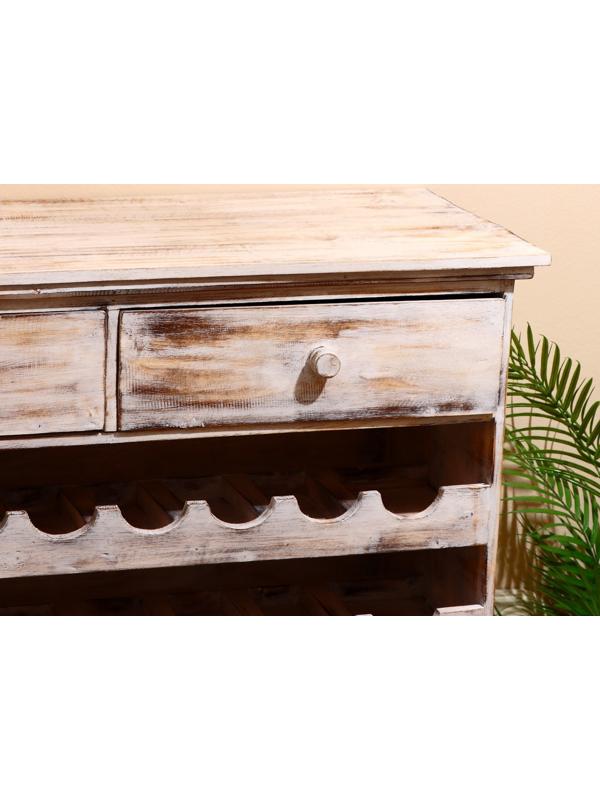 Комод-бар 90х40х85 см, дерево албезия, белый