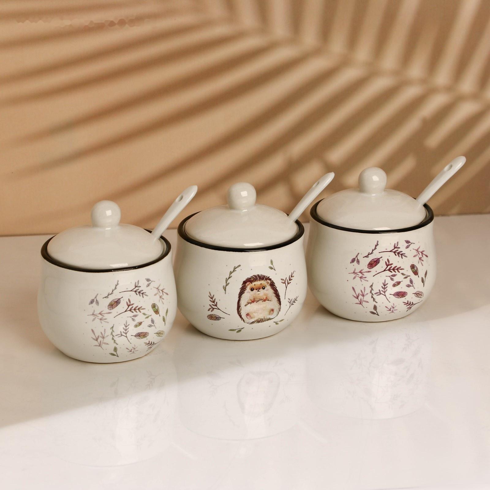 Набор банок для специй «Ёжик», 200 мл, 3 шт