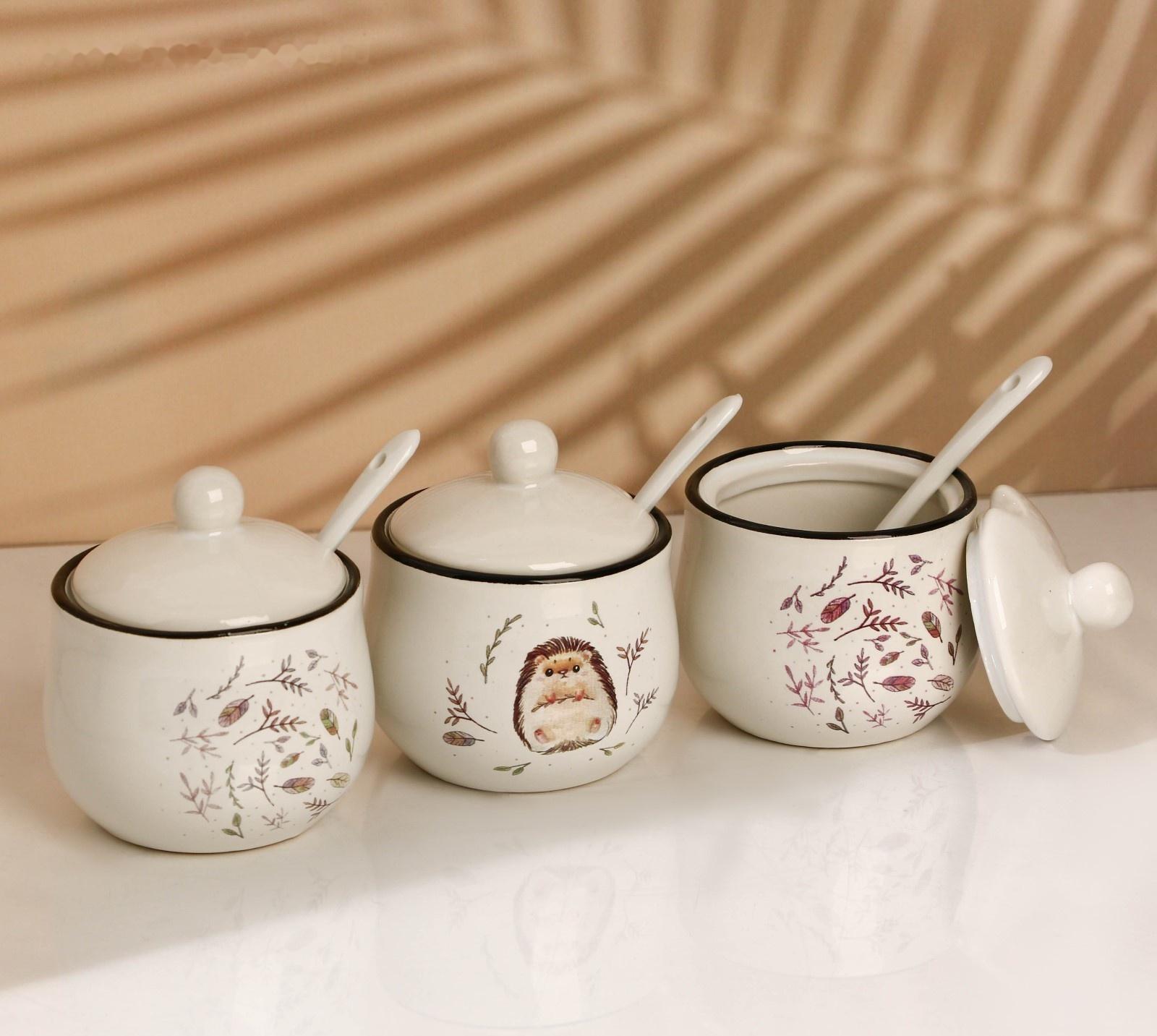 Набор банок для специй «Ёжик», 200 мл, 3 шт