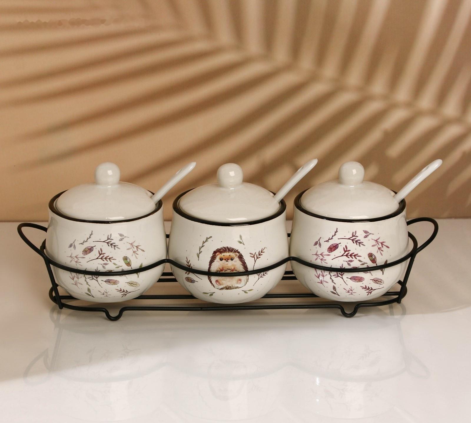 Набор банок для специй «Ёжик», 200 мл, 3 шт