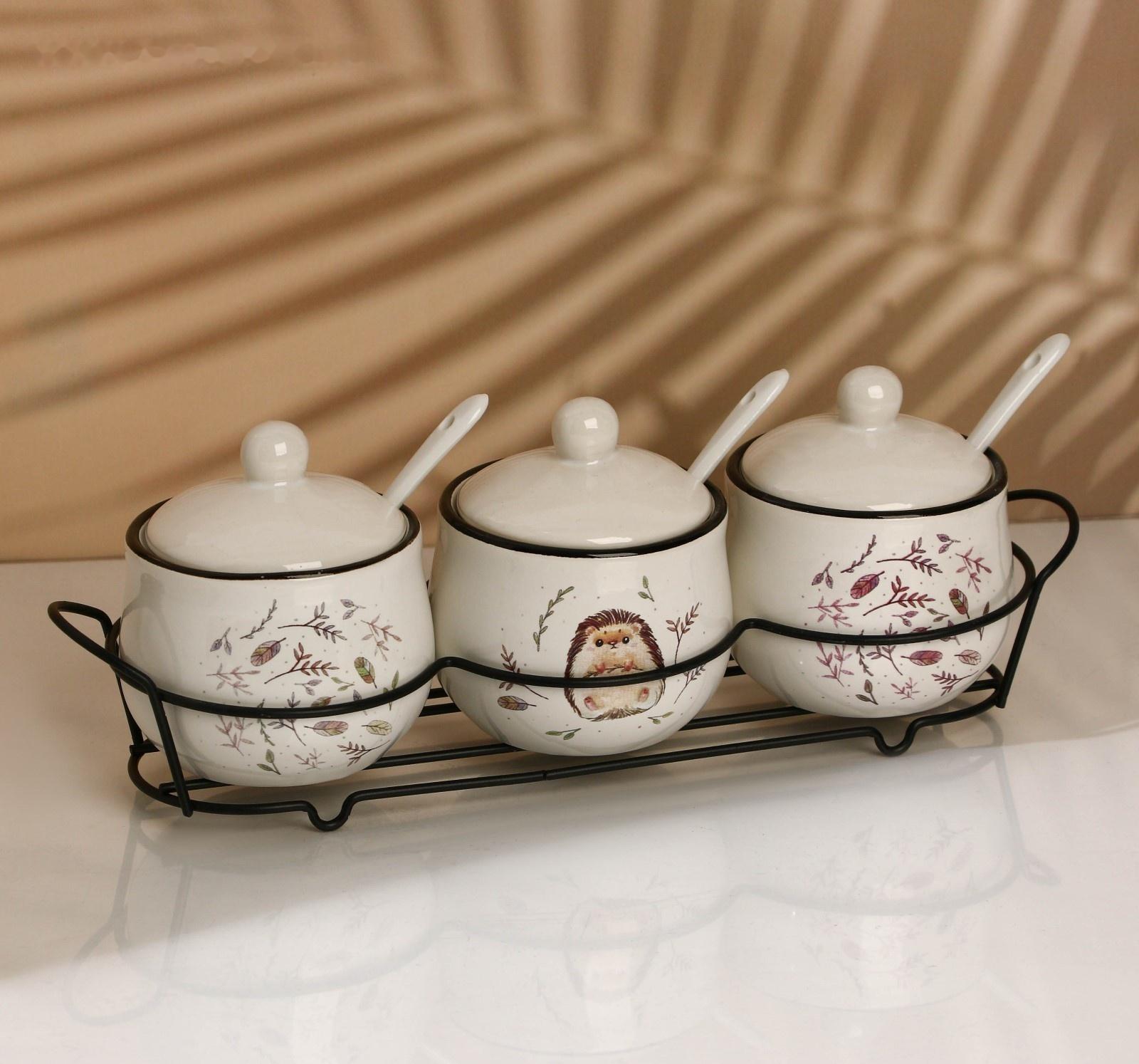 Набор банок для специй «Ёжик», 200 мл, 3 шт