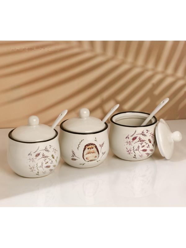 Набор банок для специй «Ёжик», 200 мл, 3 шт