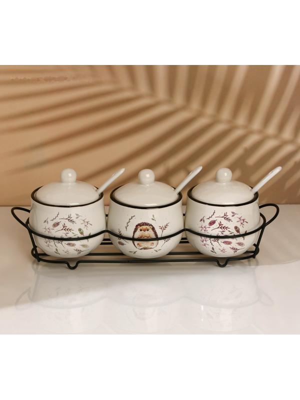 Набор банок для специй «Ёжик», 200 мл, 3 шт