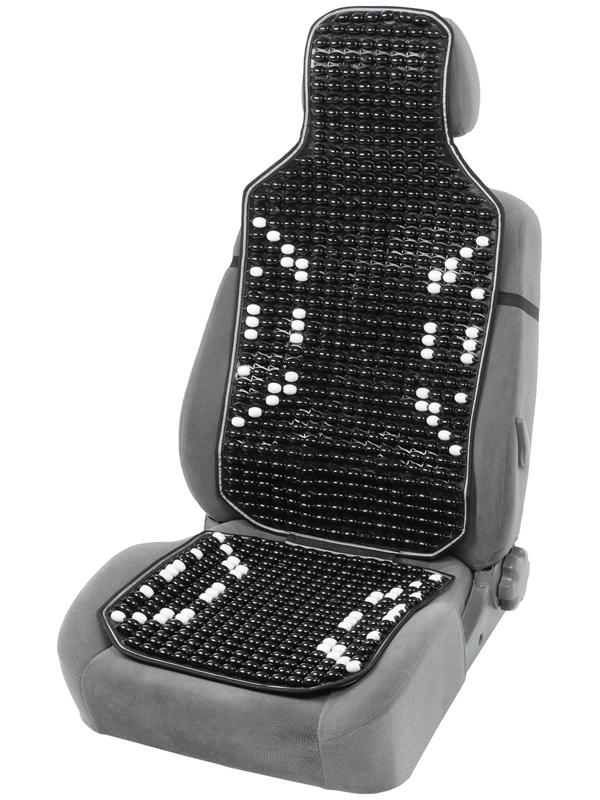 Накидка-массажёр на сиденье, 126×42 см, с поясничной опорой, черный