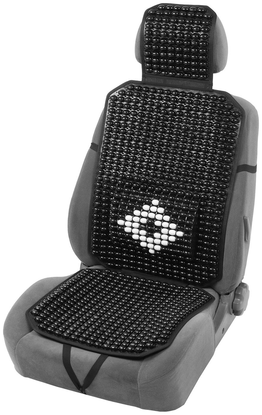 Накидка-массажёр на сиденье, 126×43 см, с поясничной опорой, черный