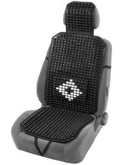 Накидка-массажёр на сиденье, 126×43 см, с поясничной опорой, черный