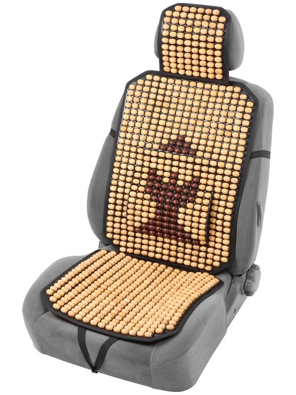 Накидка-массажёр на сиденье, 126×43 см, с поясничной опорой, бежевый