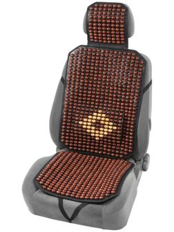 Накидка-массажёр на сиденье, 126×43 см, с поясничной опорой, коричневый