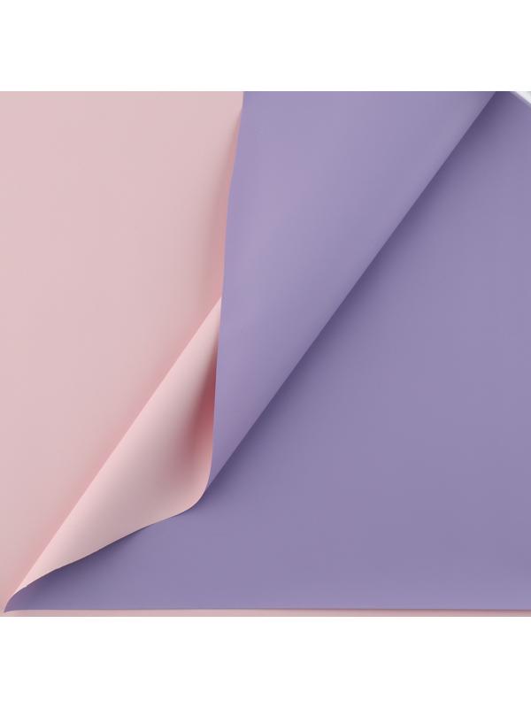 Пудровая плёнка двусторонняя «Лаванда + нежно-розовый», 50 мкм, 0.5 х 8 м