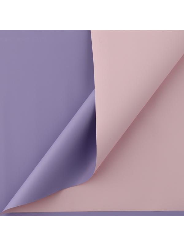 Пудровая плёнка двусторонняя «Лаванда + нежно-розовый», 50 мкм, 0.5 х 8 м