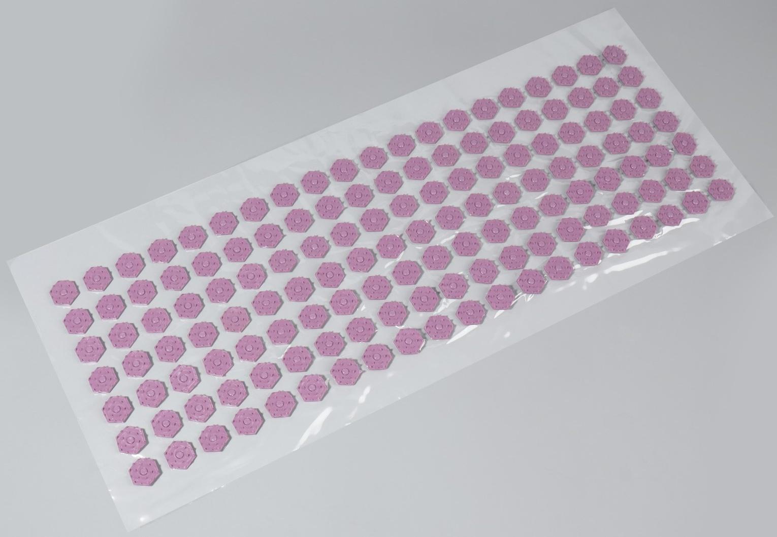 Ипликатор-коврик, основа ПВХ, 140 модулей, 28 × 64 см, цвет прозрачный/фиолетовый