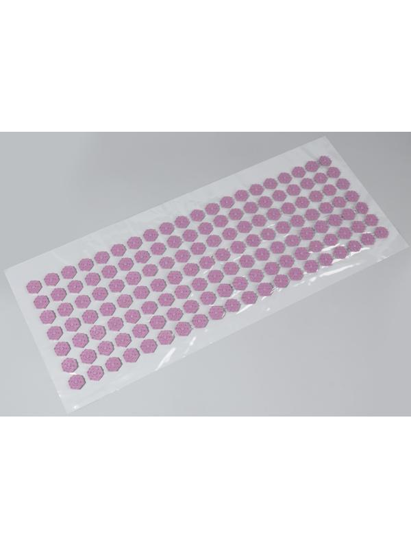 Ипликатор-коврик, основа ПВХ, 140 модулей, 28 × 64 см, цвет прозрачный/фиолетовый