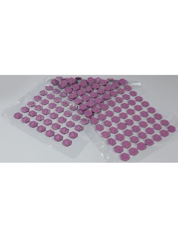 Ипликатор-коврик, основа ПВХ, 140 модулей, 28 × 64 см, цвет прозрачный/фиолетовый