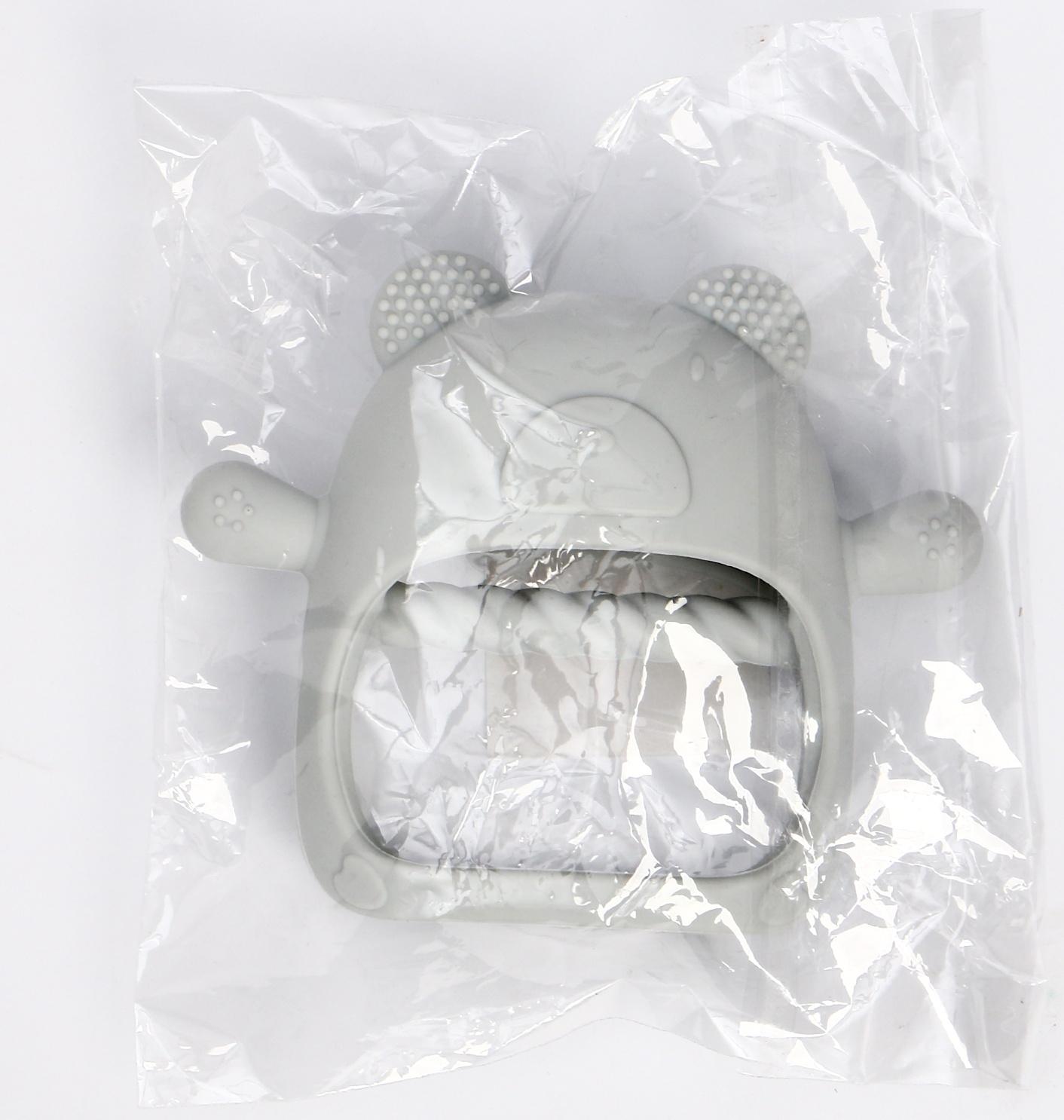 Прорезыватель зубной в форме соска «Мишка», цвет серый