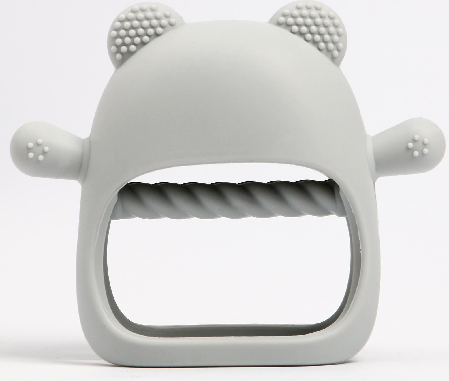 Прорезыватель зубной в форме соска «Мишка», цвет серый