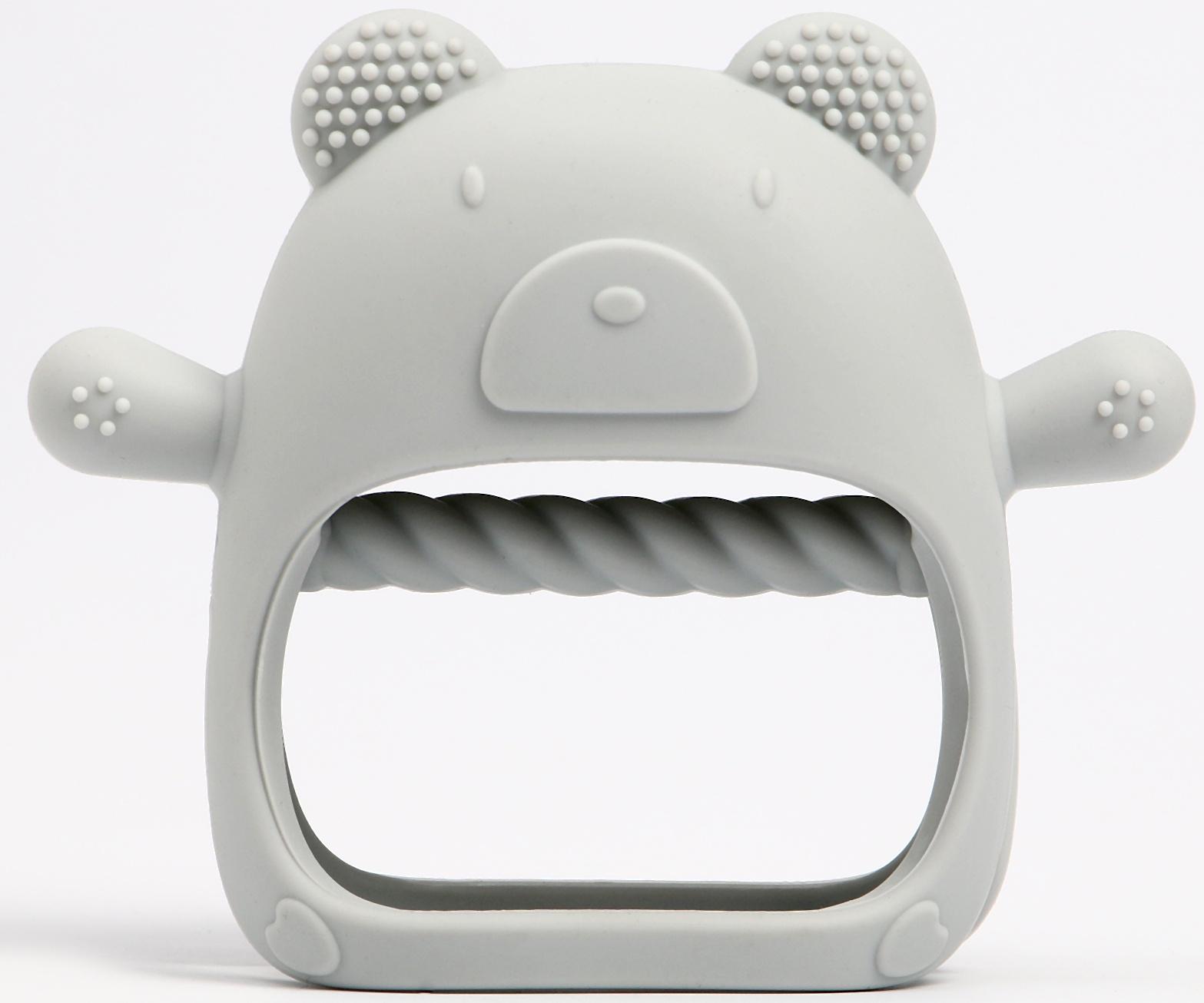 Прорезыватель зубной в форме соска «Мишка», цвет серый