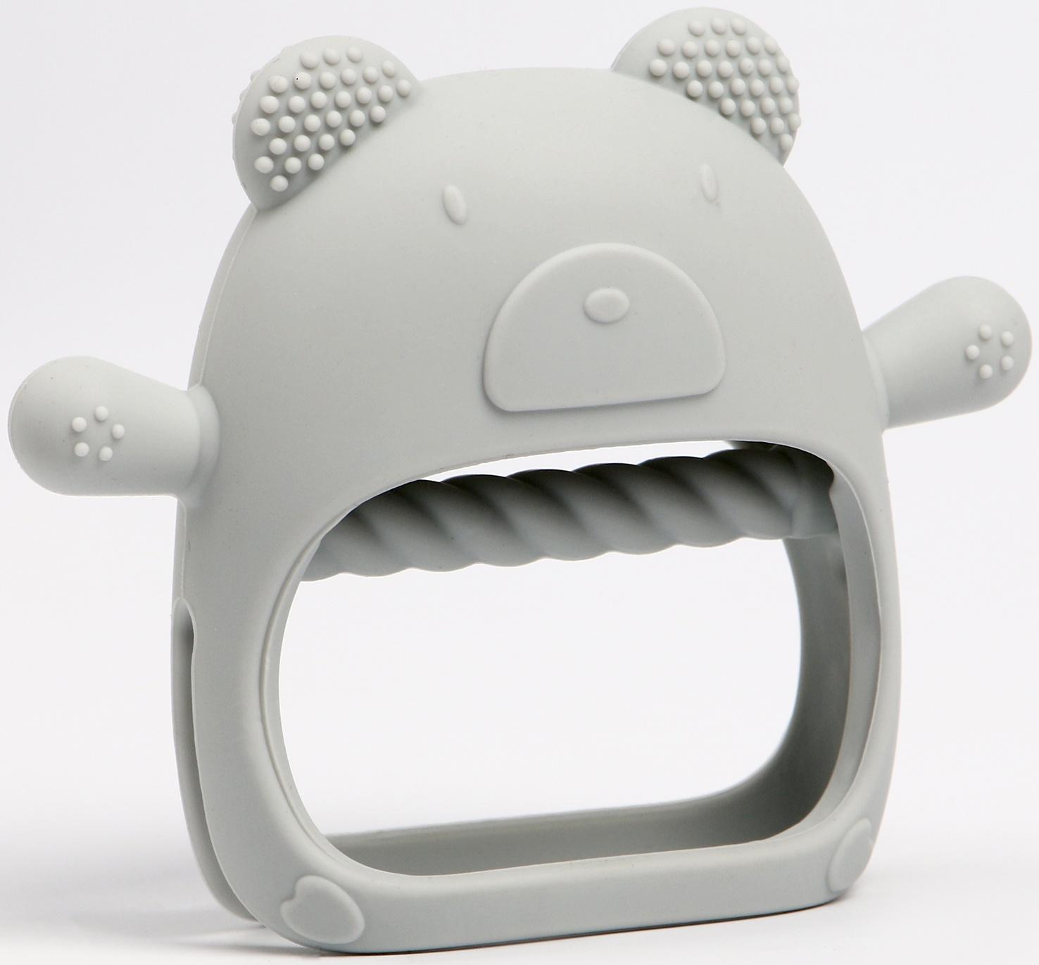 Прорезыватель зубной в форме соска «Мишка», цвет серый