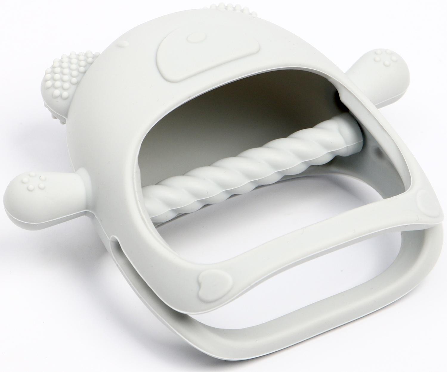 Прорезыватель зубной в форме соска «Мишка», цвет серый