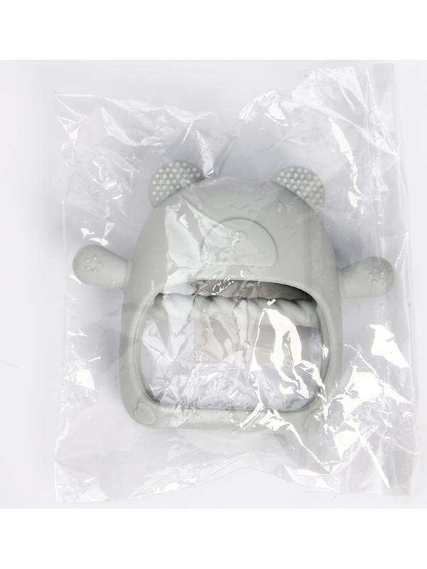 Прорезыватель зубной в форме соска «Мишка», цвет серый