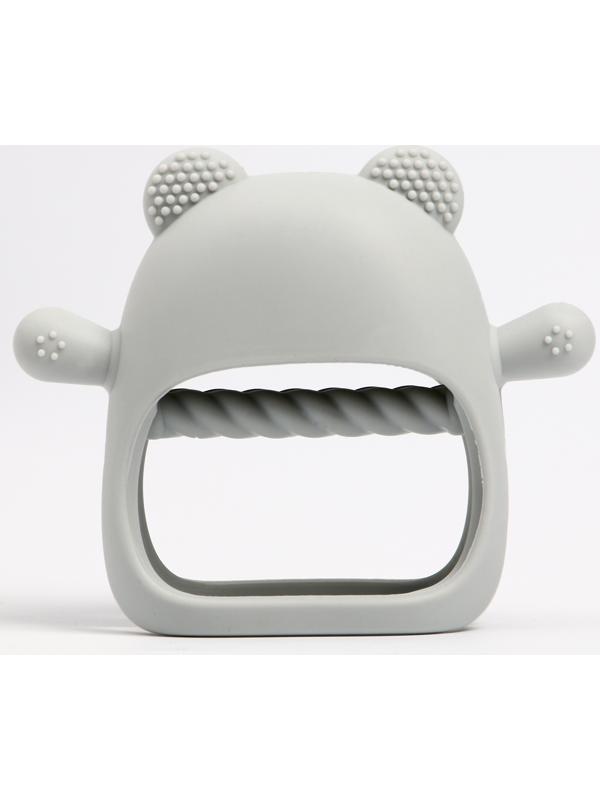 Прорезыватель зубной в форме соска «Мишка», цвет серый
