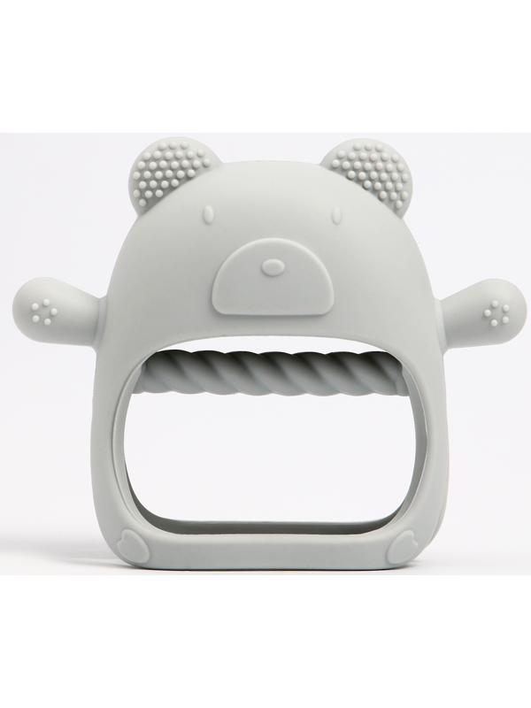 Прорезыватель зубной в форме соска «Мишка», цвет серый