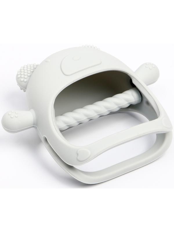 Прорезыватель зубной в форме соска «Мишка», цвет серый