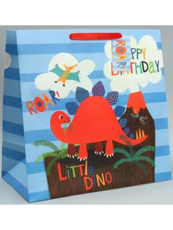 Пакет подарочный «С Днём рождения!», 38 х 38 х 21 см