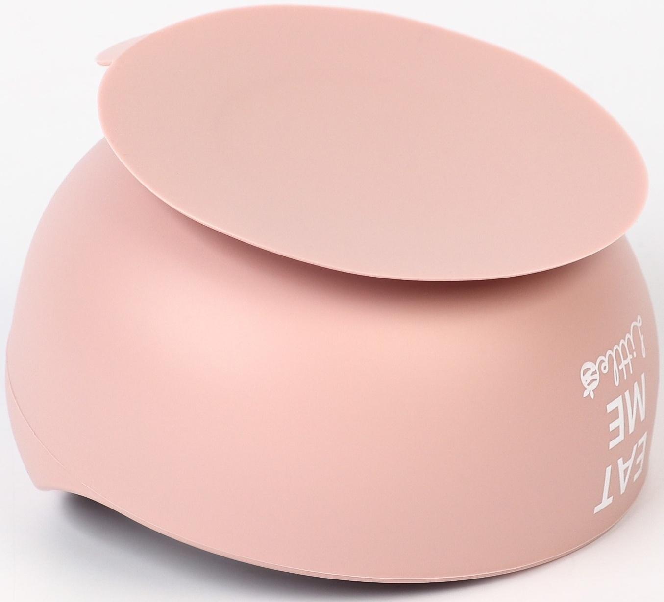 Тарелка детская на присоске, ложка, M&B, пыльная роза