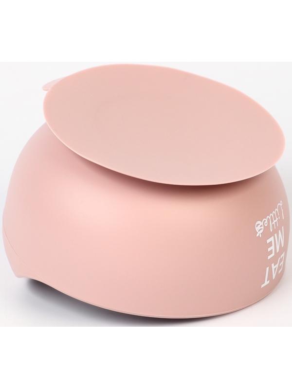 Тарелка детская на присоске, ложка, M&B, пыльная роза