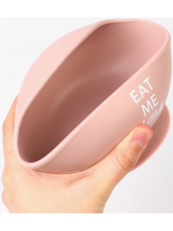 Тарелка детская на присоске, ложка, M&B, пыльная роза