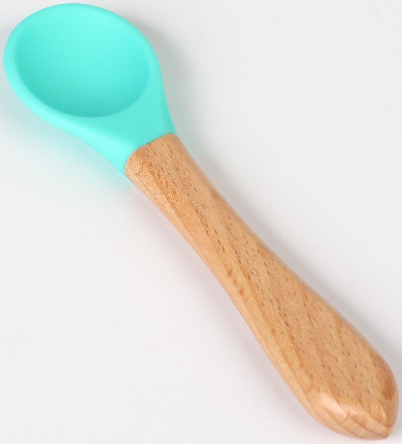 Тарелка детская на присоске, ложка, Крошка Я, бирюзовый