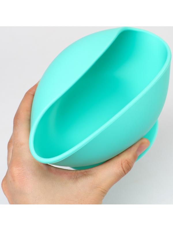 Тарелка детская на присоске, ложка, Крошка Я, бирюзовый