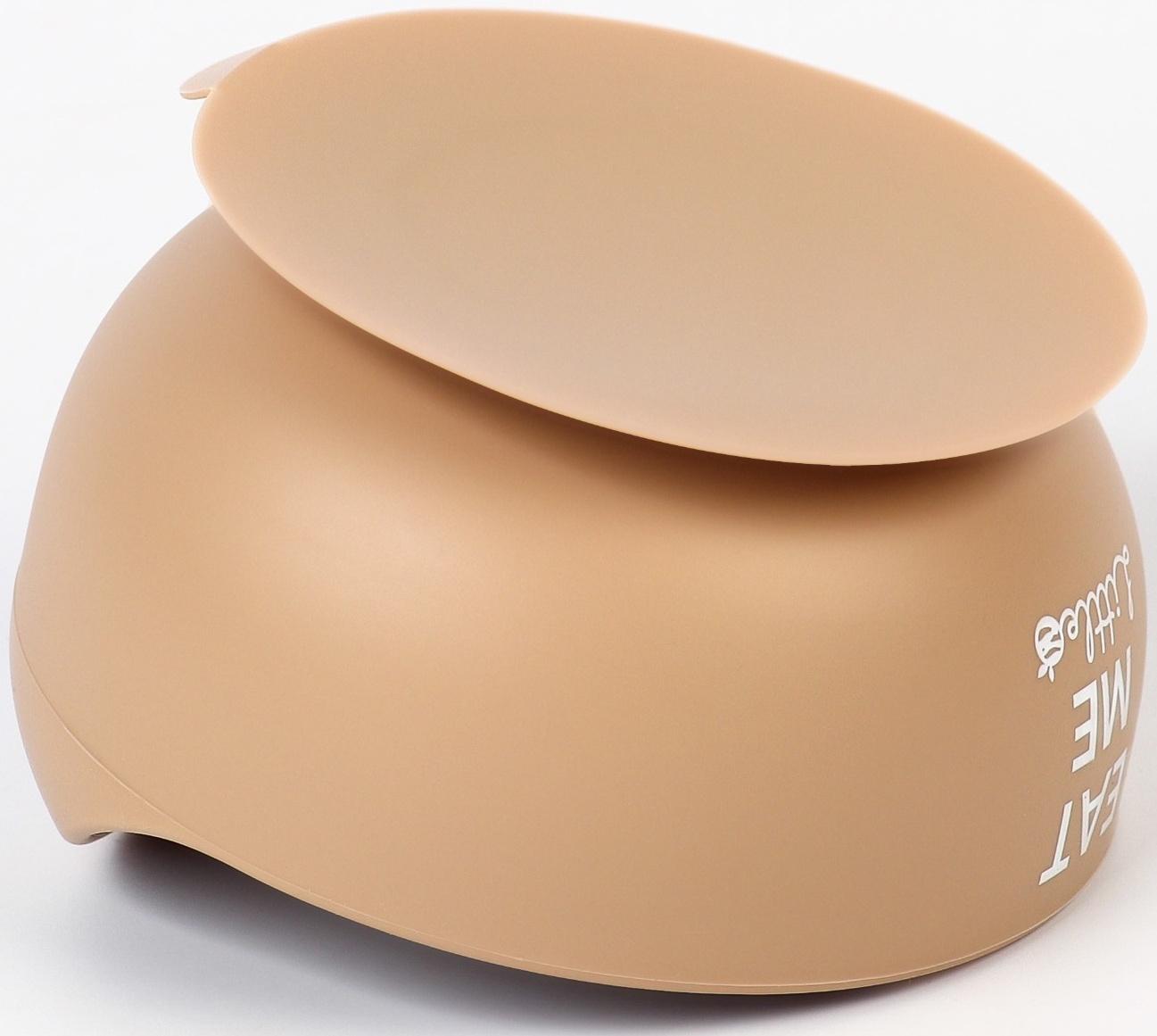 Тарелка детская на присоске и столовые приборы, M&B, бежевый
